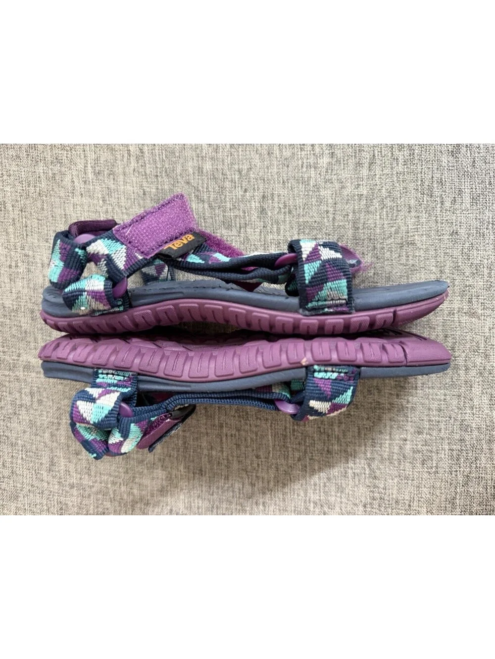 Teva Original Universal Kids Sandals Size 13 Purple Teal Tribal Print